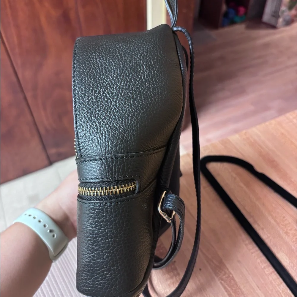 Genuine Leather Mini Backpack | Black | Made in Italy